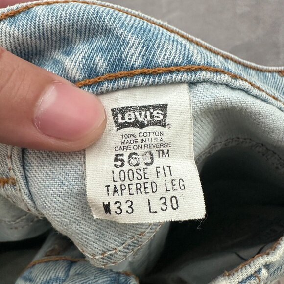 Vintage Levis 560 Jeans Men 33x30 (32x29) Blue Loose Fit Tapered Leg Made In USA - Picture 2 of 13